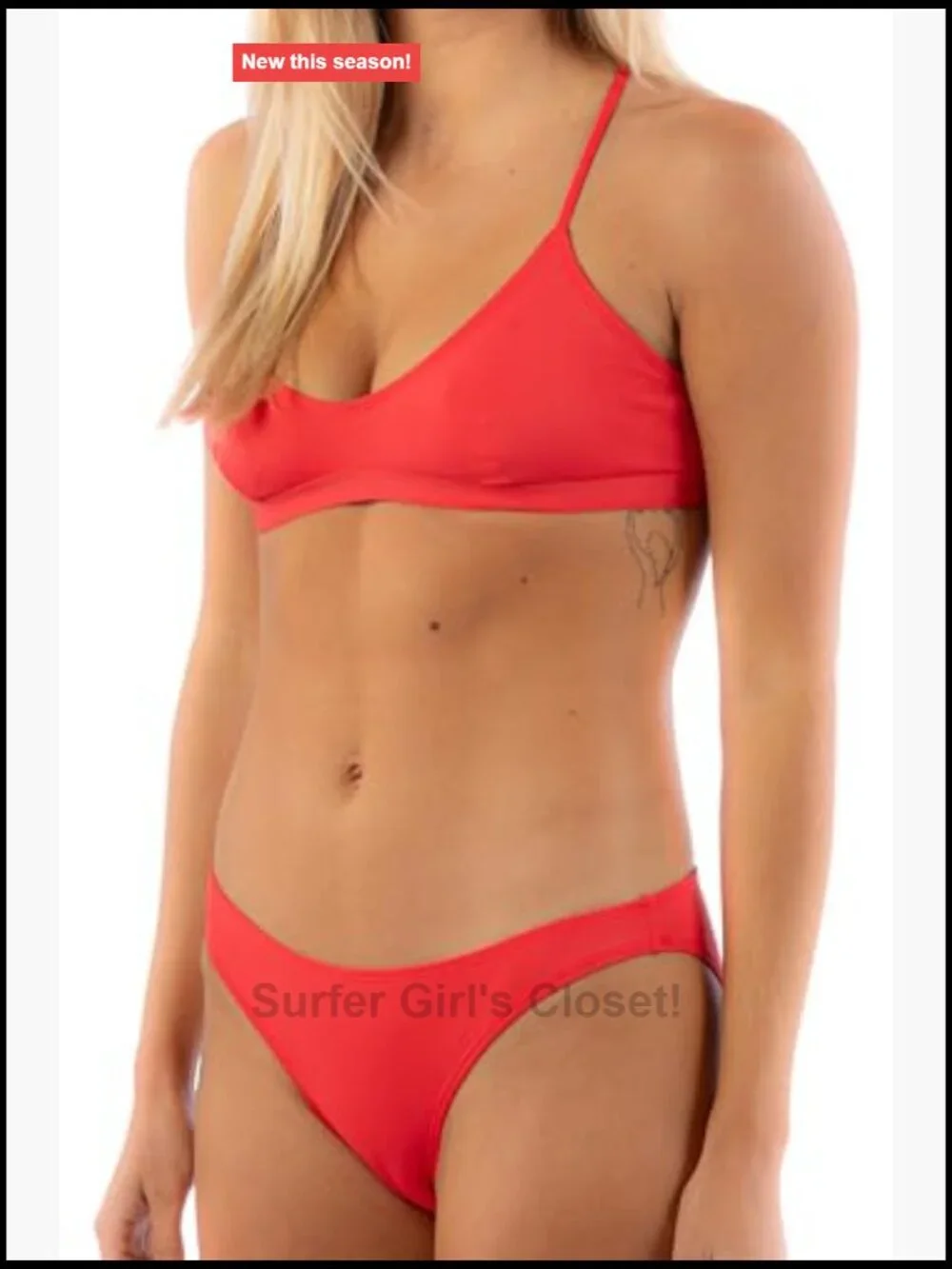 Rip Curl Athletic Criss Cross Surf Bikini Top with Adjustable Straps